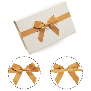 E-Magic Pre-tied Handmade Solid <strong>Custom</strong> Color Grosgrain Ribbon <strong>Bow</strong> With <strong>Elastic</strong> Stretch <strong>Loop</strong> for Box Decoration - Product Image 1