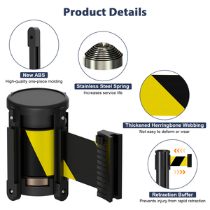 Bán Buôn Nặng Phanh Có Thể Thu Vào Stanchion Băng <span class=keywords><strong>Cassette</strong></span> Vành Đai 2M 3M 5M Nhựa <span class=keywords><strong>Cassette</strong></span> Rào Cản - Product Image 5