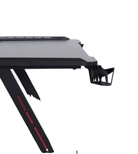Mesa de ordenador de madera y metal en forma de Z al mejor precio, escritorio de juego negro personalizable con LED y características extensibles para uso doméstico - Product Image 4