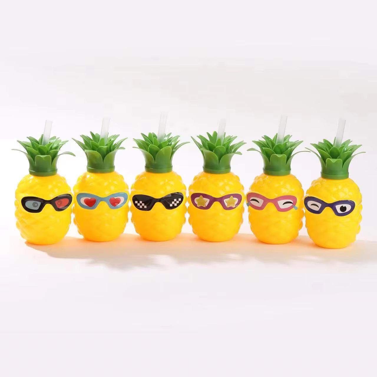 Solid pineapple with glass