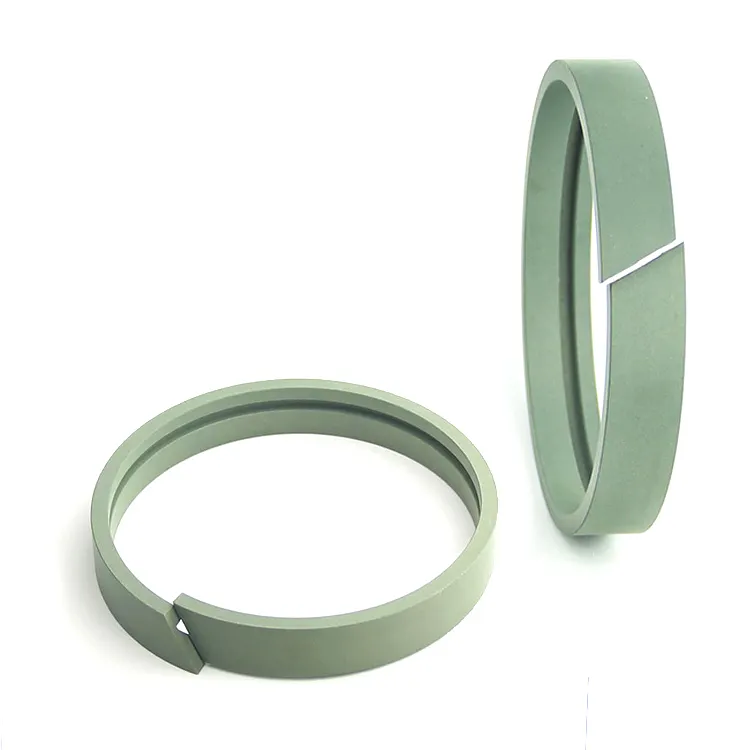 Anillos de pistón de carbono personalizados OEM, anillo guía de sellos de anillo de desgaste de PTFE relleno de bronce PTFE
