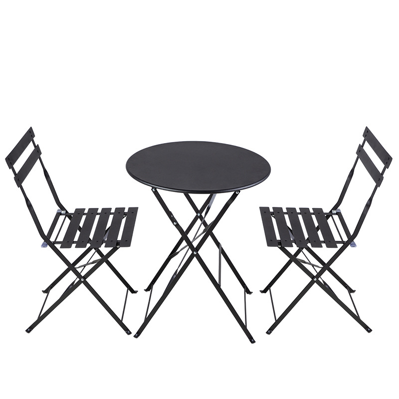 Black one table and two chairs