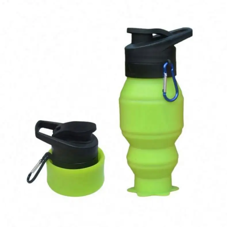 Botella de agua Bota de silicona Ciclismo Bpa Soporte magnético libre de Protector Plegable Patrón portátil Gráfico Taza plegable de silicona