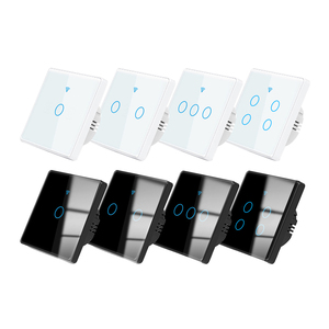 TuyaスマートウォールスイッチWiFiTouch強化ガラスパネル1/2/3/4ギャングSmartlifeリモートコントロールサポートAliceGoogle HomeAlexa - Product Image 1