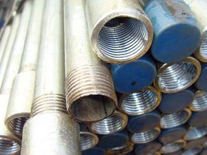 China Manufacturer Hot Dip Galvanized Steel Tubular <strong>50mm</strong> 60mm 70mm 80mm Thread groove Flat End Steel <strong>Pipe</strong> - Product Image 2