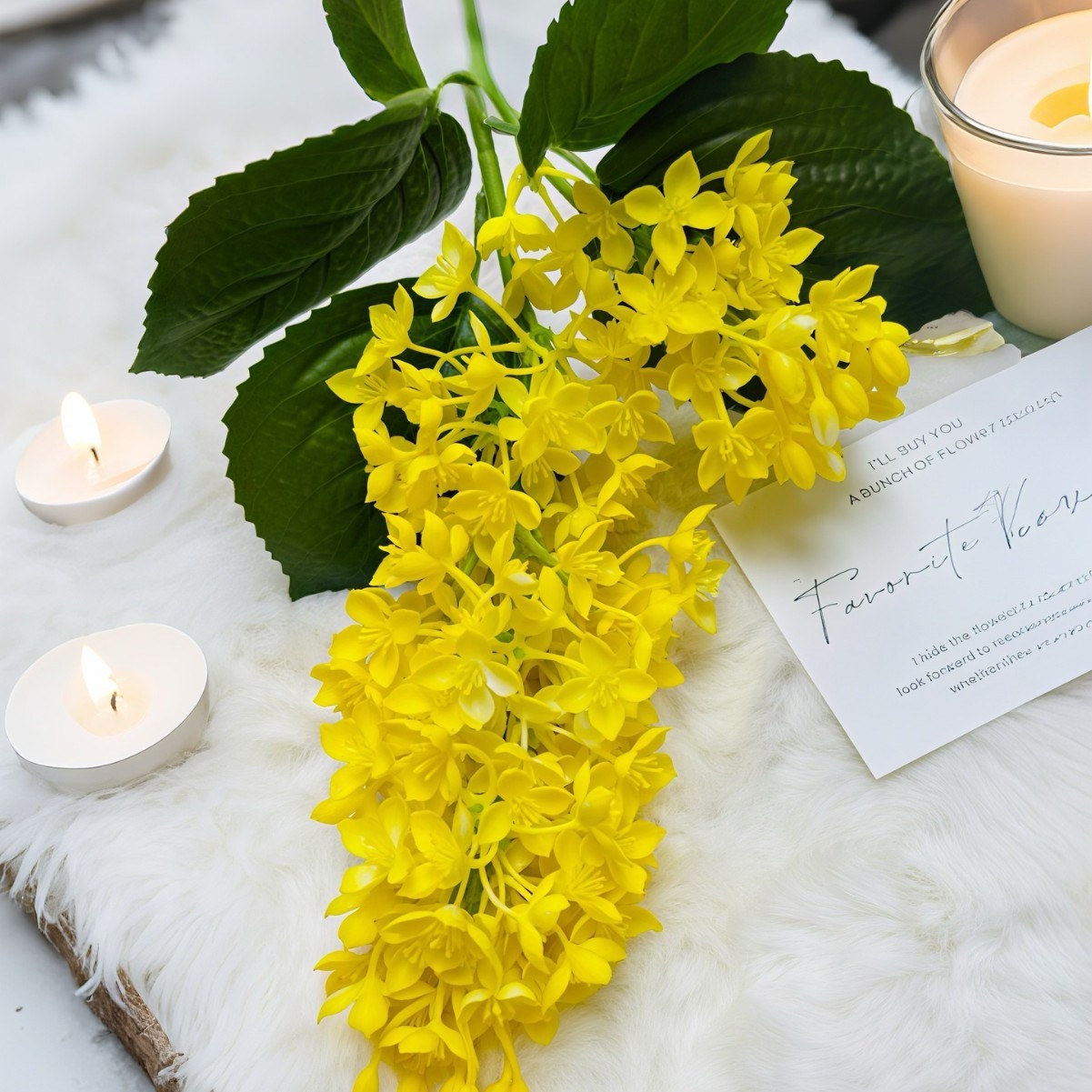 Yellow lilac flowers-monet garden artificial flowers