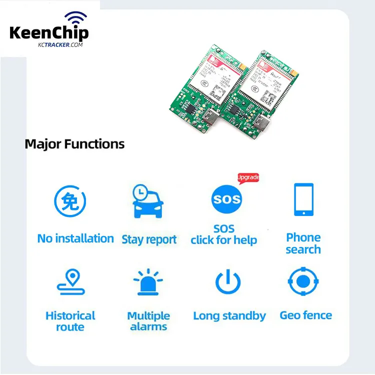 KeenchipワンストップサービスOEM/ODM 4gPCBAボード動物追跡装置牛追跡装置犬子供高齢者用GPSトラッカー