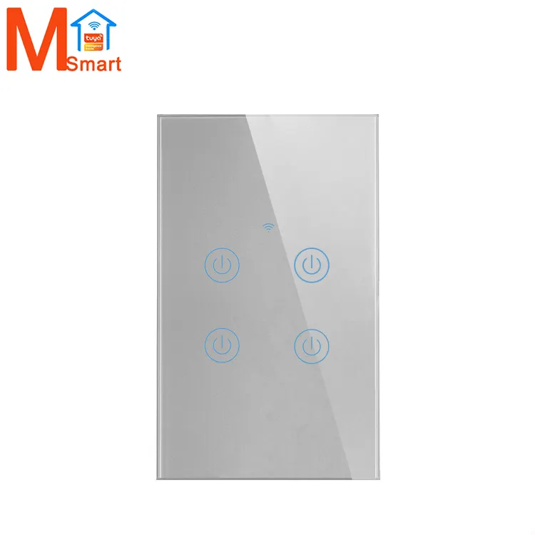 Interruptor inteligente de pared con wifi para el hogar, pulsador inteligente de pared con pantalla táctil, 1/2/3/4 entradas, tuya, nuevo