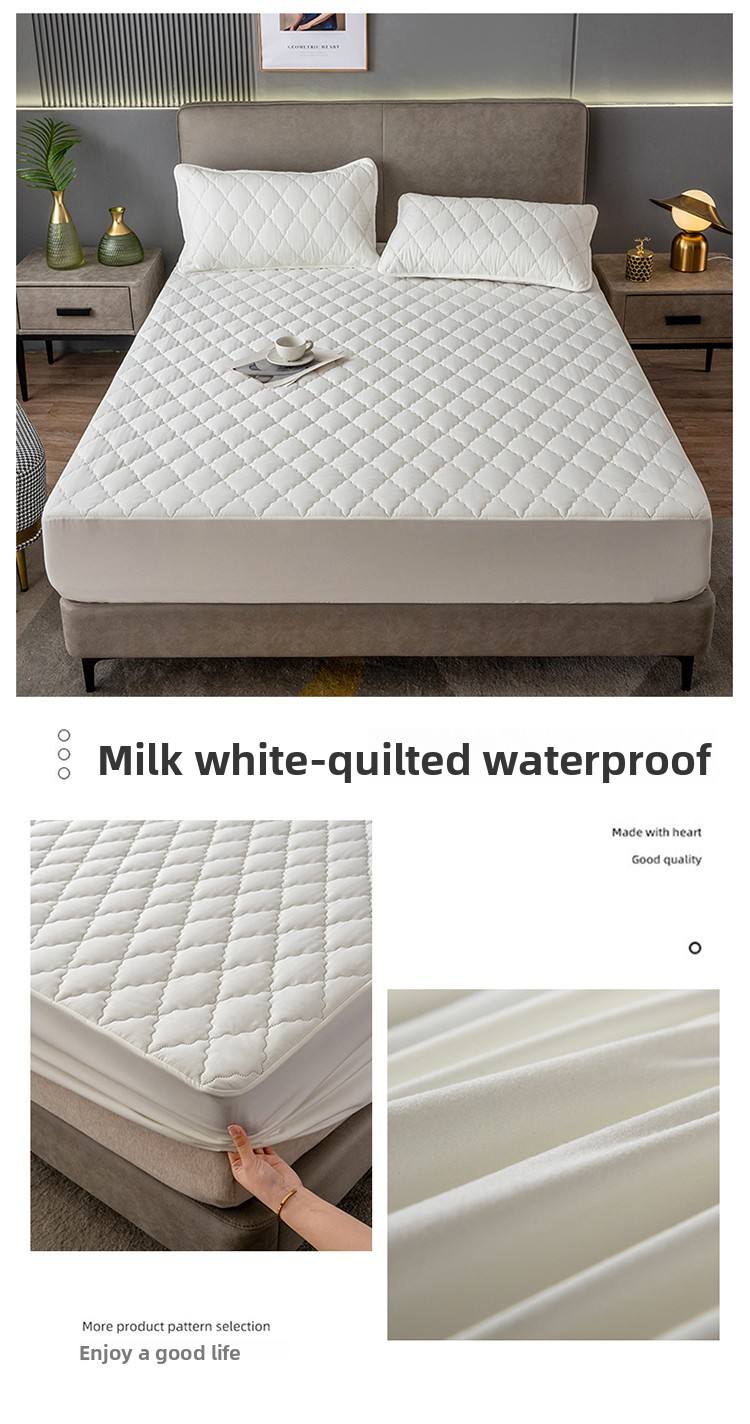 Couvre-lit imperméable à carreaux en forme de losange blanc lait