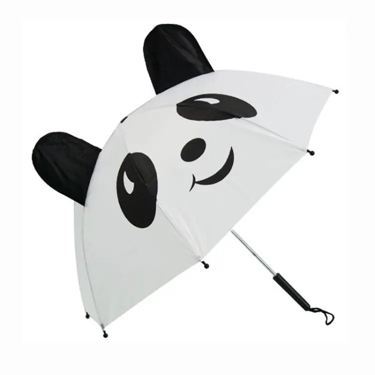Guarda-chuva para crianças, guarda-chuva branco de panda para crianças
