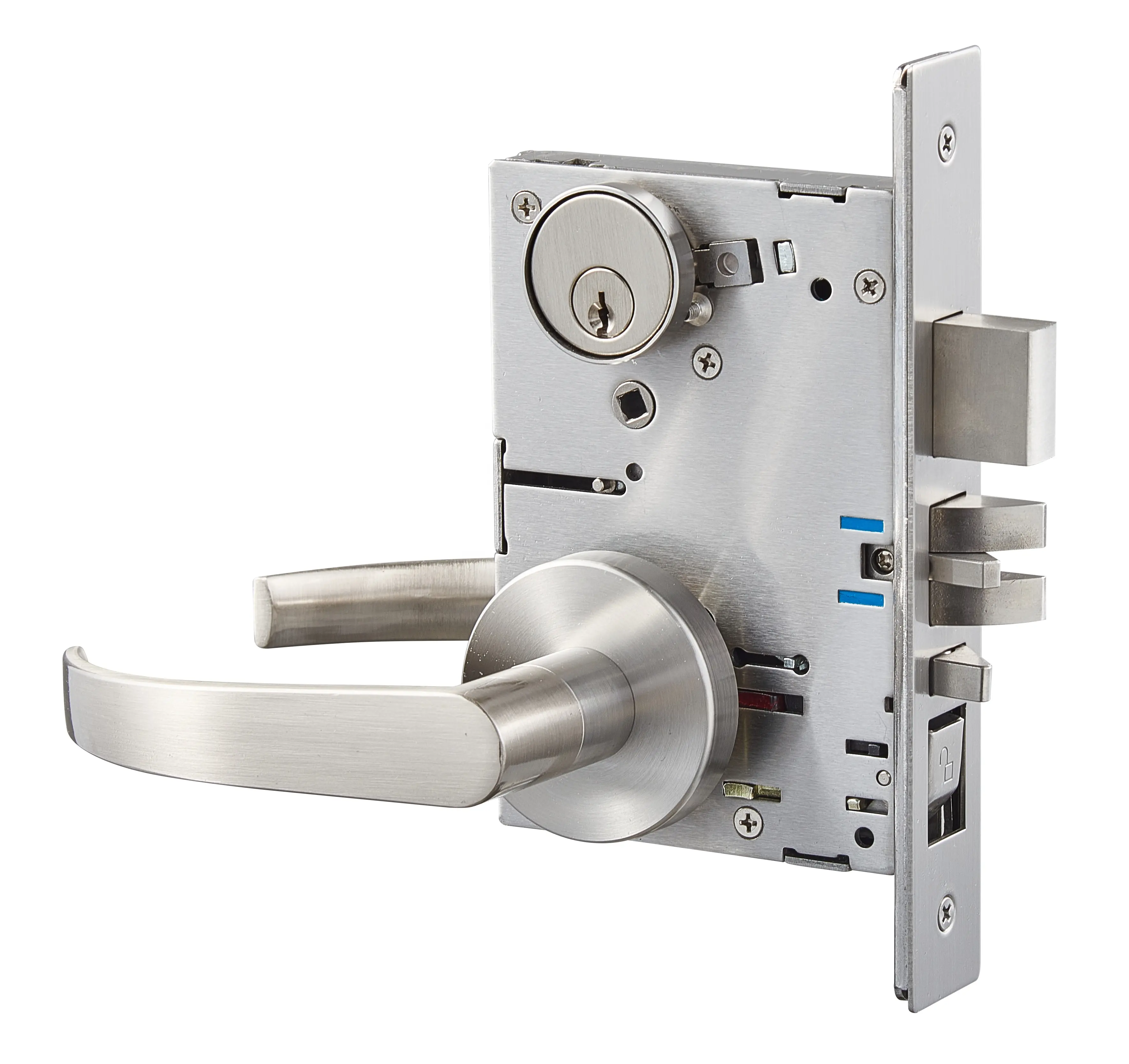 KEYMAN ANSI American Mortise Lock Apartment puede ser un mecanismo electrónico con solenoide U.L Fire Rated 3H ANSI/BHMA Grado 1