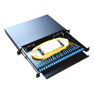 Caja de terminales de fibra óptica de rack 1U 12 24 48 puertos SC ST FC LC 1U Panel de conexión de fibra óptica de cajón - Product Image 5