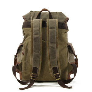 Laptop Backpack Backpack Bags Water Resistant Wax Canvas Unisex 9508 Waterproof Polyester <strong>String</strong> Computer Interlayer Soft <strong>Handle</strong> - Product Image 4