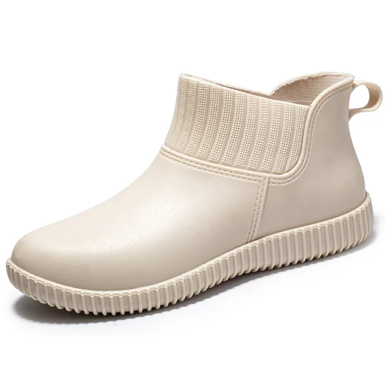 방수 Rainshoes 장화 공장 가격 안전 야외 안티 슬립 PVC 여성 성인 코튼 패브릭 신발 여성 겨울 SXRBS001