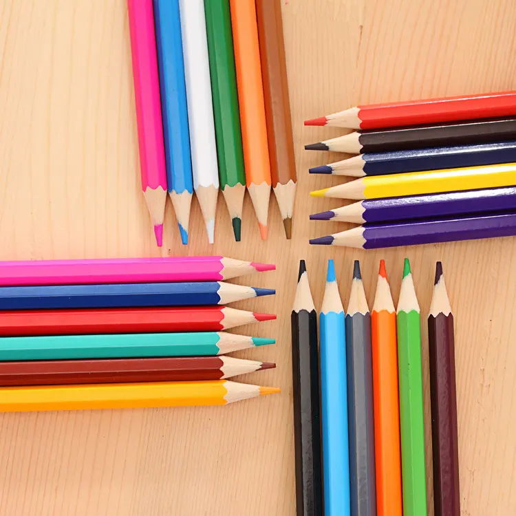 Sanat çizim çocuklar kullanımı renkli kurşun kalem Set özel Logo promosyon yüksek kalite ucuz Mini renkli kalemler çocuklar için Set