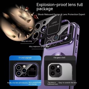 IPhone 15 için Premium Metal çerçeve kabuk Pro Max kılıf kapak ile 360 tam vücut koruma manyetik telefon kılıfı ekran ile - Product Image 2