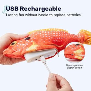Juguete interactivo Floppy Fish Cat con Catnip y Silvervine Kitten Kicker Ejercicio Masticar Juguete - Product Image 4