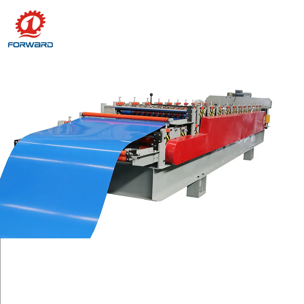 Máquina de fabricación de rollos de azulejos de techo de metal galvanizado de doble capa, fabricado en China
