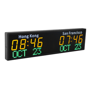 CHEETIE CP34 orologio da parete con zona Timer programmabile multiplo personalizzato LED City Time Date Display LED orologio digitale mondiale - Product Image 6
