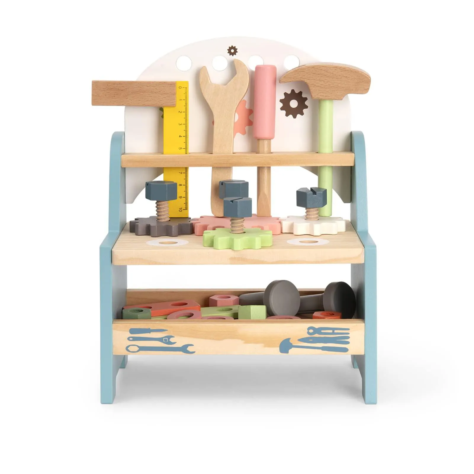 Bureau à outils en bois pour tout-petits enfants Mini outils de jeu en bois ensemble d'établi