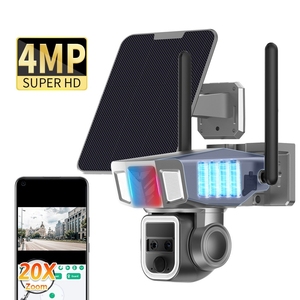 מצלמת הצמדה כפולה של עדשה סולרית 8mp 4k niview <span class=keywords><strong>ptz</strong></span> אלחוטי 10x 20x אופטי זום אופטי מצלמה סולארית <span class=keywords><strong>ptz</strong></span>
