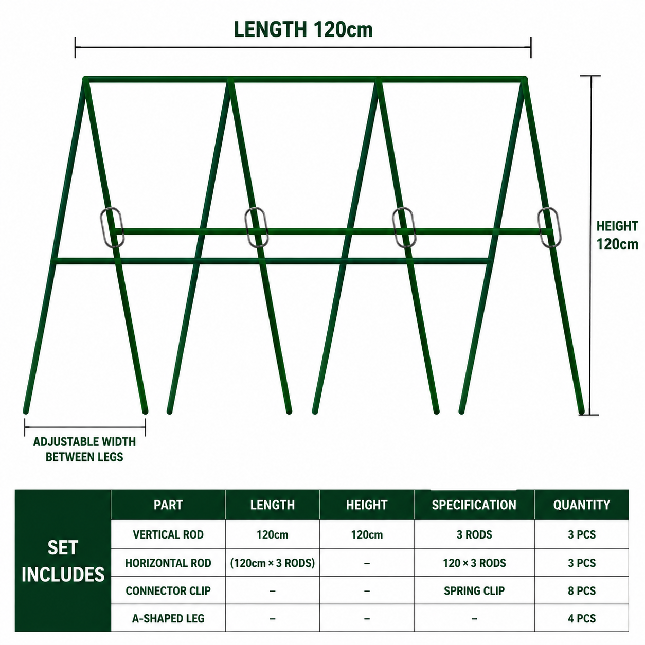 11mm thick (120x120) 3 horizontal 8 vertical