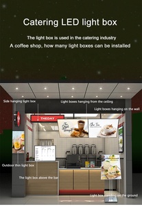 Özel asılı destek tüpü manyetik LED menü paneli tavan sabitleme ışık kutusu poster çerçevesi restoran için - Product Image 6