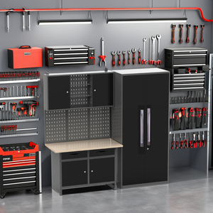 High Quality Multi-Function Combination Workstation Customizable OEM Garage Storage <strong>Workbench</strong> &amp; Tool Cabinet for Car Repair