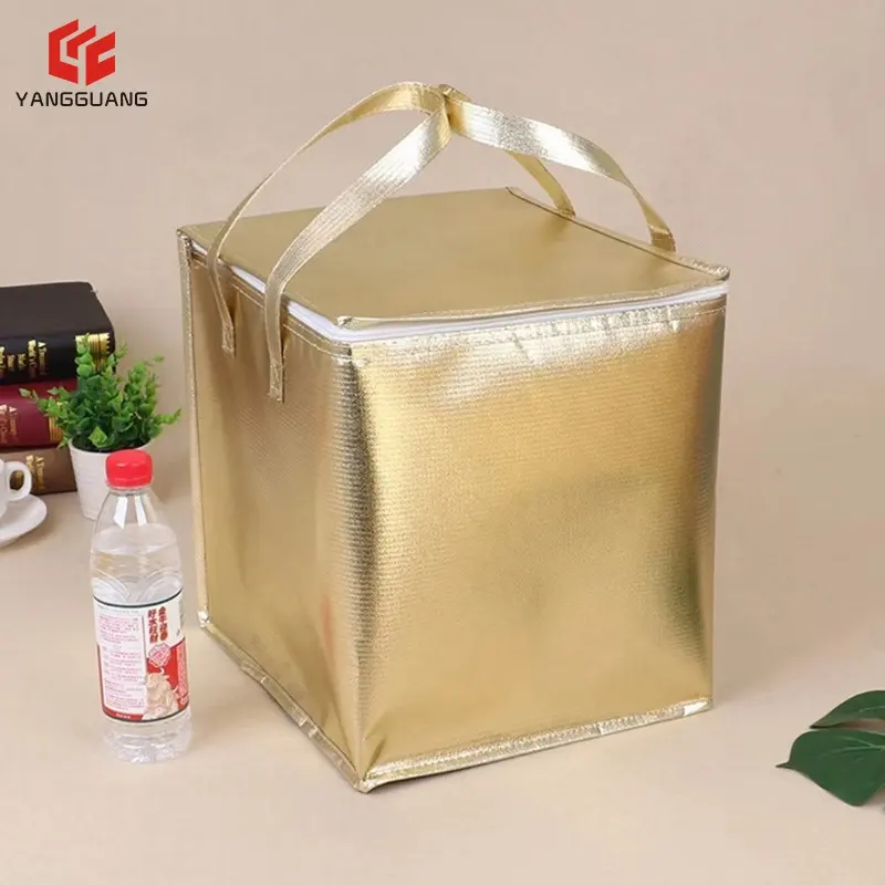 Resealable गर्म बिक्री कस्टम लोगो मुद्रित एल्यूमीनियम पन्नी केक पिज्जा गैर बुना अछूता कूलर बैग