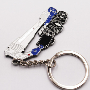 Hình Dạng Tùy Chỉnh 3D Infill Màu Crane Hoist Errick Máy Xúc Kim Loại Kẽm Hợp Kim Keychain - Product Image 3