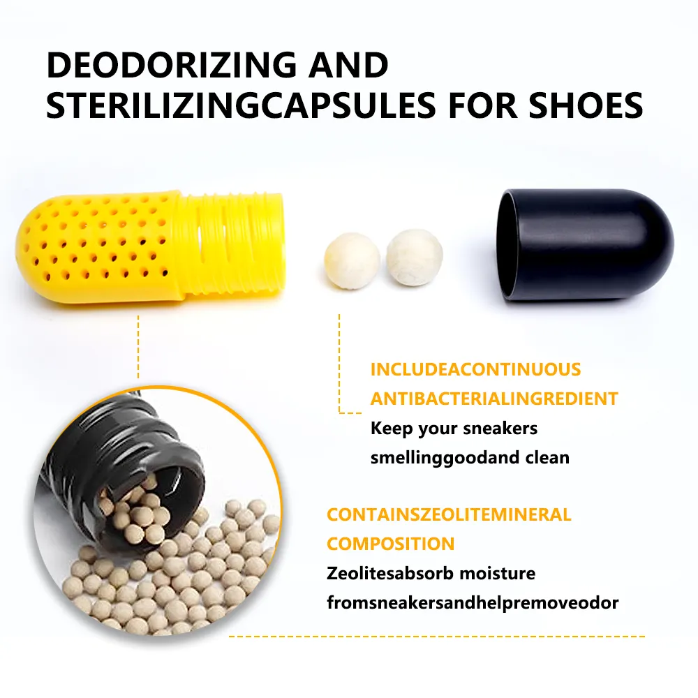 Venta al por mayor de fábrica, pastillas desodorantes para zapatos con logotipo personalizado, cápsulas desodorantes para zapatos