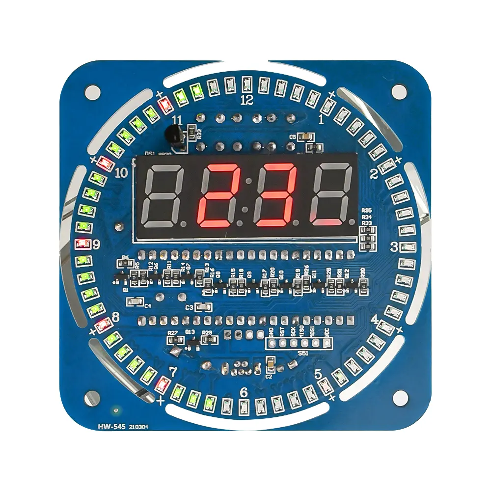 Fai da te DS1302 Display digitale a tubo LED DS1302 rotante LED Time Clock modulo temperatura allarme Kit fai da te Mini USB 5V 3V per Arduino