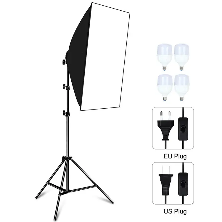 पेशेवर कैमरा फोटो सामान फोटोग्राफी स्टूडियो Softbox चार लैंप डिजाइन प्लस 1.9m के साथ तिपाई