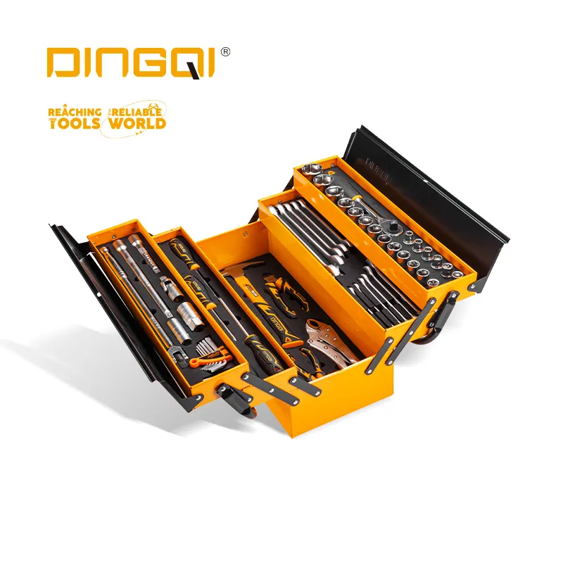 DINGQI 59 adet çok katmanlı katlanır kombinasyon anahtarı pense tornavida araç seti
