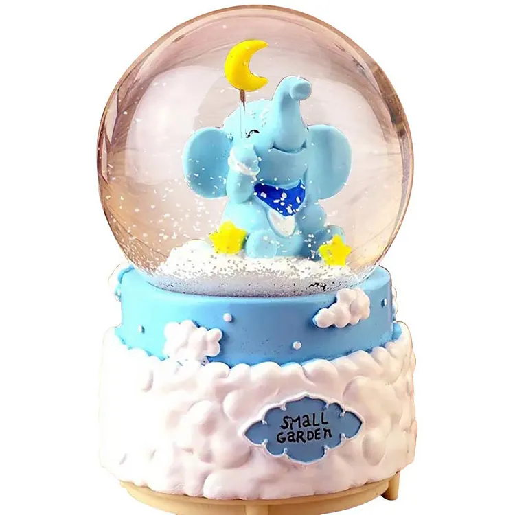 Regalo elefante in resina globo di neve del bambino souvenir