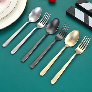 Simple High Quality Design Titanium Color Plated Stainless Steel Cutlery Matte <strong>18</strong>/8 <strong>Flatware</strong> Set - Product Image 6