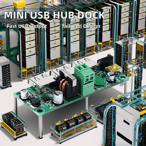 Mini 2.0 yerleştirme istasyonu 3 USB bağlantı noktaları 24V harici güç kaynağı otomasyon cihazları USB Hub kurulu PCB PCBA için çoklu adaptör - Product Image 6