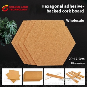 Baodi 20*17.5*0.6cm Hexagonal <strong>Cork</strong> Board Self-Adhesive Photo <strong>Wall</strong> Sticker for Publicity Column Use As Message Board - Product Image 6