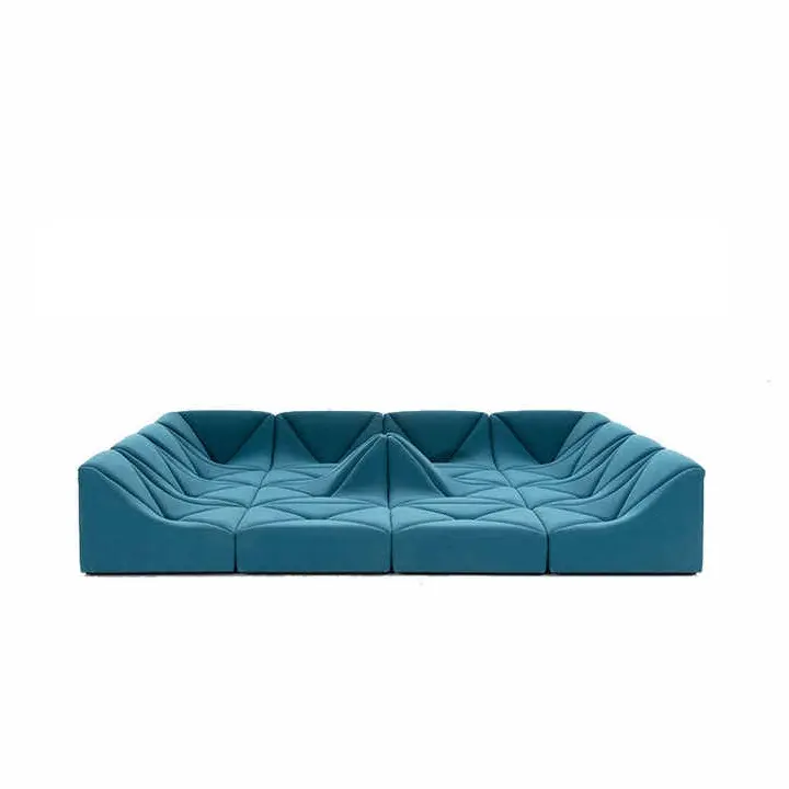 Fabrication de canapés modulaires en velours pour enfants Combinaison de canapés sectionnels Dune Meuble de salon avec canapé-lit