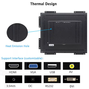 Impermeable Raspberry pi 4:3 12,1 pulgadas TFT LCD Monitor ip67 pantalla táctil