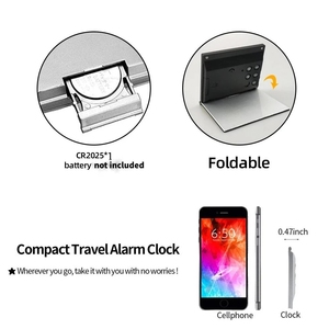 Digitaler Reise wecker Batterie betriebener faltbarer Kalender & Temperatur & Timer LCD-Uhr mit Schlummer modus - Product Image 2