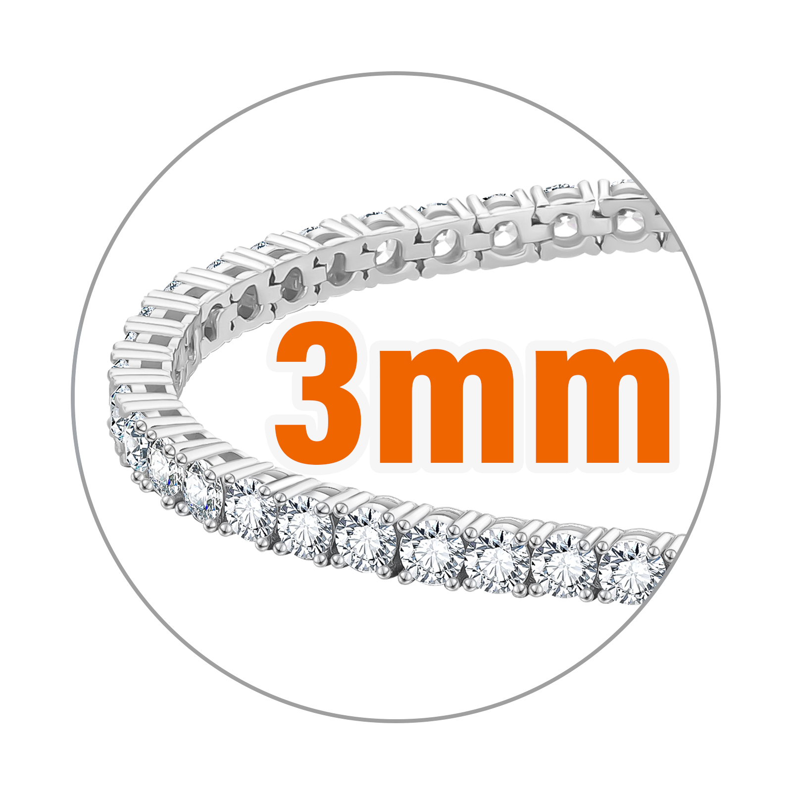 3mm-White Gold