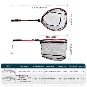 Alüminyum alaşım teleskopik direk balıkçılık tor ağı katlanır kolu ile tek düğüm tipi naylon & Mesh Cast el Net PE plastik - Product Image 6