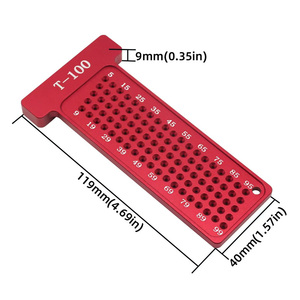 T tipi hassas ağaç İşleme Scriber ölçme aracı kare alüminyum alaşım kazımalı aracı delik konumlandırma göstergesi DIY projeleri için - Product Image 4