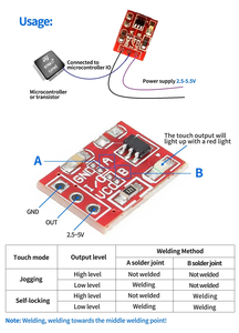 TTP223 Kapazitives Berührungsschalter-Tastens ensor modul Selbst hemmend für Arduino
