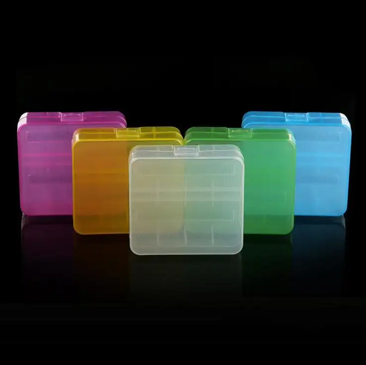 Colorful Battery Holder Case Hard Plastic Storage Box Cover For 18650 18350 CR123A Battery Organizer Container