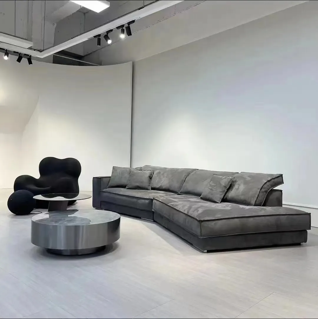 Modern tasarım lüks oturma odası villa otel kanepe mobilya ev için deri kanepe seti kanepe kanepe