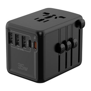 Yeni varış 3 USB portu 2 USB C portu PD 35W evrensel seyahat adaptörü adaptörü QC3.0 fonksiyonu içeren İngiltere ab abd AU ile uyumlu - Product Image 1