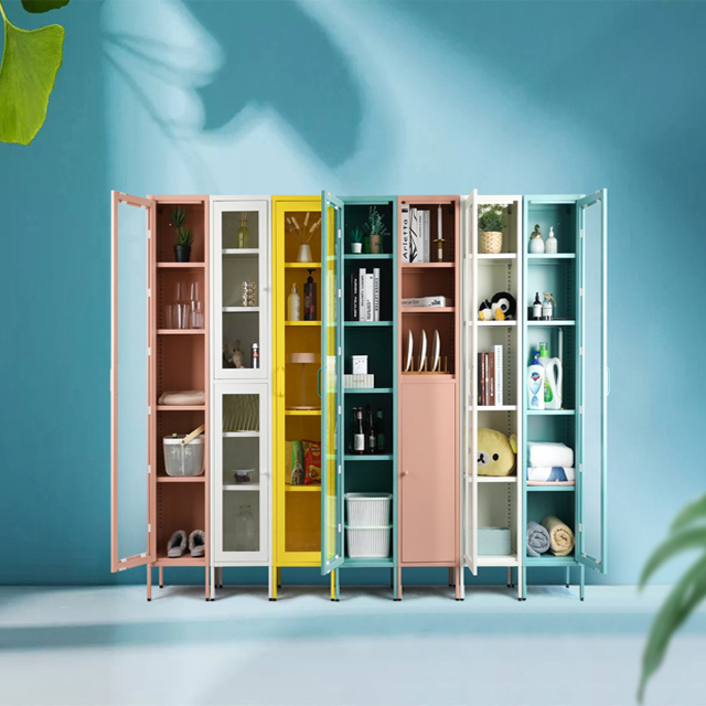 good quality steel material KD Home furniture household bookcase metal crevice storage cabinet for home and office use