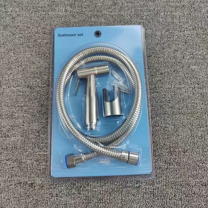 Three piece set brushed stainless steel-12m shower tube